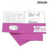 Zzrywuty 50 Packs Heavy Duty Rose Purple 2 Pocket