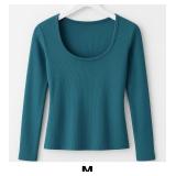 Long Sleeve Teal Ribbed Top
