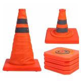 Sunnyglade 4 Pk 15.5 inch Collapsible Traffic Cone
