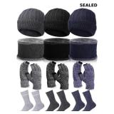 Suhine 15 Pcs Man's Winter Hat Beanie Scarf Touch
