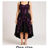 Purple and Black Ruffled Dress