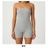 Gray Strapless Jumpsuit