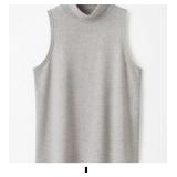 Gray Sleeveless Turtleneck Top