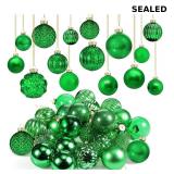 Liliful 24 Pcs Green Glass Christmas Ball Ornament