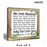 2x ST Patrick's Day Decor Sign, An Lrish Blessing