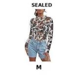Women's Sheer Floral Long Sleeve Layering Top