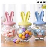 Potchen 3 Pcs Easter Bunny Candy Jars