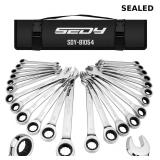 Premium 24-Piece Ratcheting Wrench Set, SAE & Metr