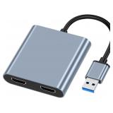 USB 3.0 to Dual Hdmi Adapter for 2 Monitors