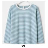 Light Blue Striped Long Sleeve Top