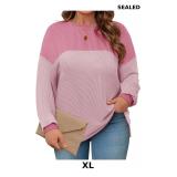 Womens Plus Size Sweatshirt Color Block  Shirt