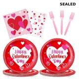 YY 10' Valentines Paper Plates Dinnerware Set Pink