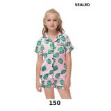 Veseacky Girls Silk Pajamas Boys Baby Button Down