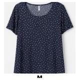 Navy Floral Short Sleeve Top