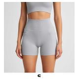 High-Waisted Gray Workout Shorts