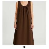 Brown Sleeveless Midi Dress