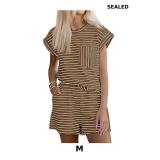 Tankaneo Womens 2 Piece Short Sets Striped