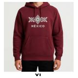 Burgundy Hoodie with Mexico Graphic