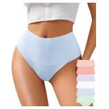 K-CHEONY Womens High Waisted Thongs No Show Pantie