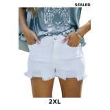 MINGALONDON Women's Denim Shorts Summer Mid Waist