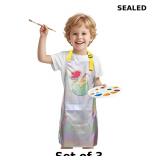 3x Kids Aprons with Pocket Cooking Baking...