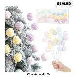 2x Pastel Cake Christmas Picks Decoration