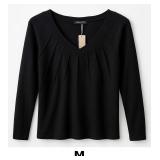 Black Long Sleeve V-Neck Top