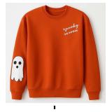 Orange Sweatshirt with Ghost Design
