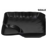 Kichvoe Black Divided Sushi & Dumpling Plate
