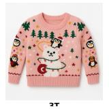 Pink Holiday Sweater with Animal Design