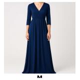 Long Navy Blue Wrap Dress