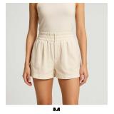 Cream High-Waisted Shorts