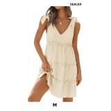 ZESICA Womens 2026 Summer Casual V Neck Dress