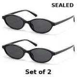 Retro Oval Cat Eye Sunglasses for Women x2
