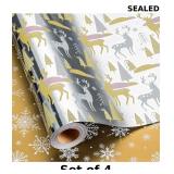 Flyhill Reversible Silver  Wrapping Paper Roll