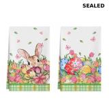 XCHI Plaid Bunny Tulips Flowers Eggs Rabbits