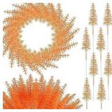 50 Pcs Fall Orange Pine Picks for Wreath Making