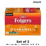 2x Folgers Buttery Caramel Artificially Flavored