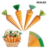 PINWATT 200 Pcs Easter Carrot Cellophane Treat Bag