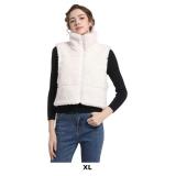 V VOCNI Womens Sherpa Fleece Vest Fuzzy Crop Vest