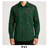 Green Long-Sleeve Shirt with Pattern