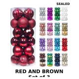 3x Set of 24 shatterproof Christmas ball