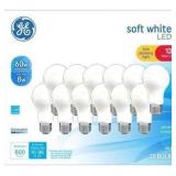 12pk GE LED 8W Soft White A19 Light Bulbs