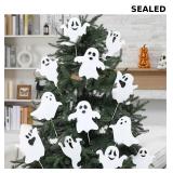 GlikCeil 12pcs Large White Spooky Ghosts Halloween