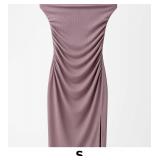Off-Shoulder Ruched Midi Dress