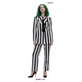 Halloween Women's Black and White Striped Suit