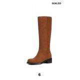 ZJA Knee High Boots Square Toe Boots