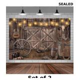 2x 7X5ft Rustic Wood Backdrop