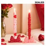 Candles Set of 2, Red & Pink Valentine LED Candles