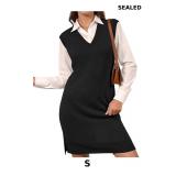 Wenrine Womens Sleeveless Sweater Vest Dress